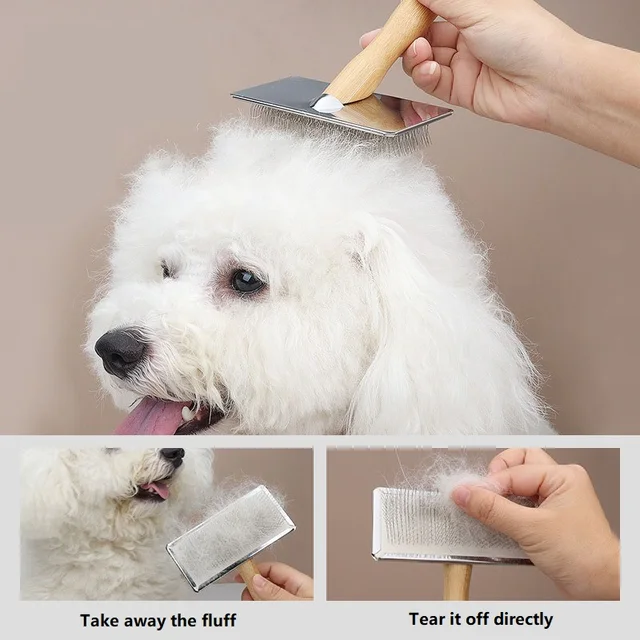 New Dog Short Hair Brush Dog Comb Solid Wood Cat Comb Pet Hair Remover Large Dog Comb Car Animal Hair Brush GSZ05 3