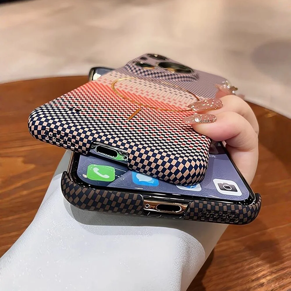 Magnetic Slim Carbon Fiber Pattern Phone Case Cover