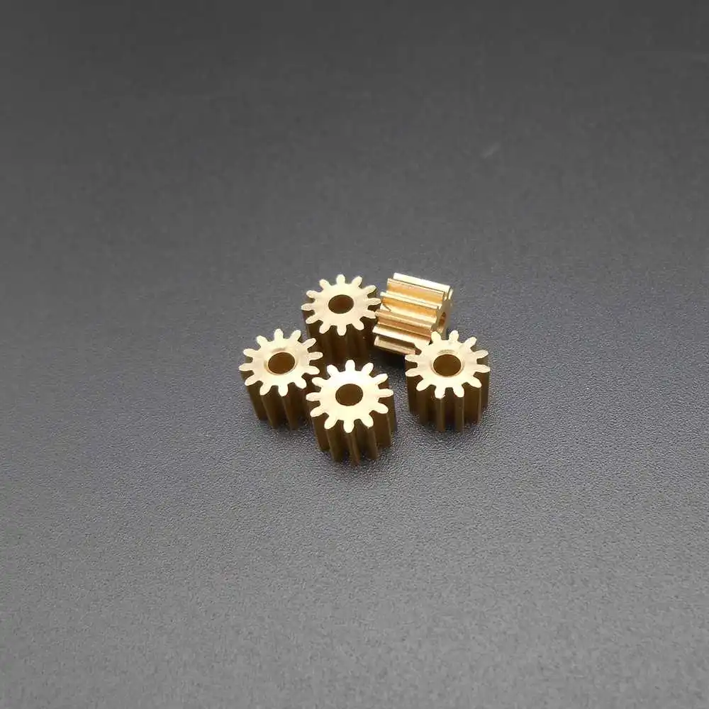 5Pcs/Lot 0.5M 12T2.3A Brass Gear 0.5 Modulus Spur Pinion Bore Hole Aperture 2.3MM 2.24MM 12T 12 Teeth Height 5MM X Diameter 7MM