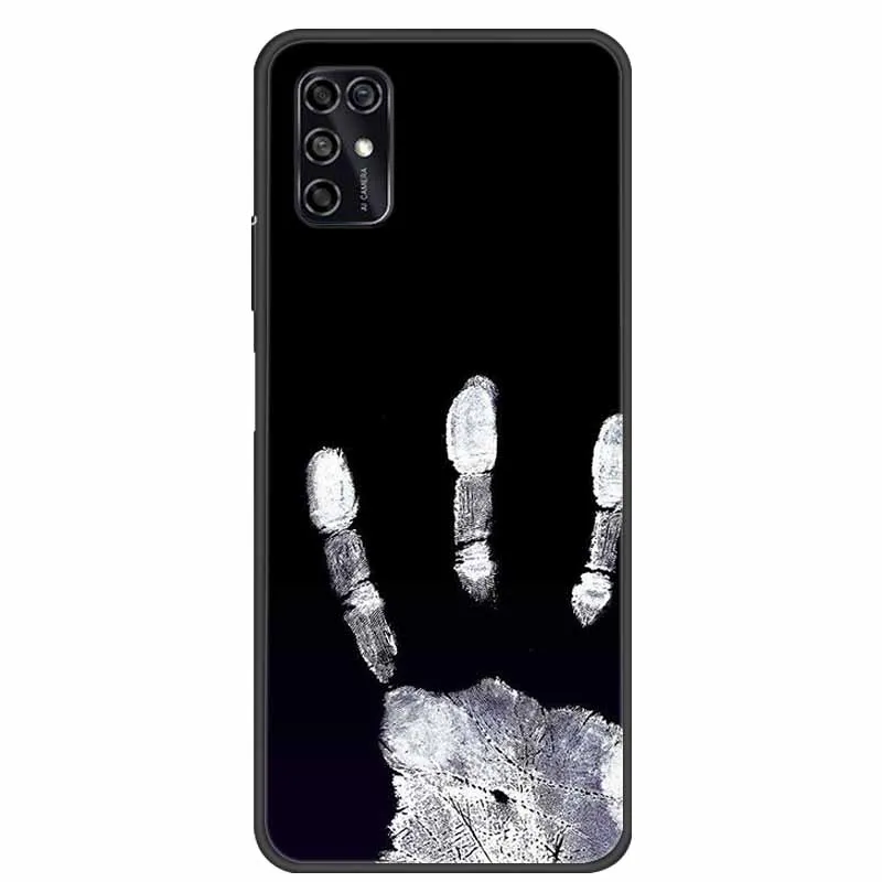 Black Silicon TPU Soft Phone Cover with Cartoon Design