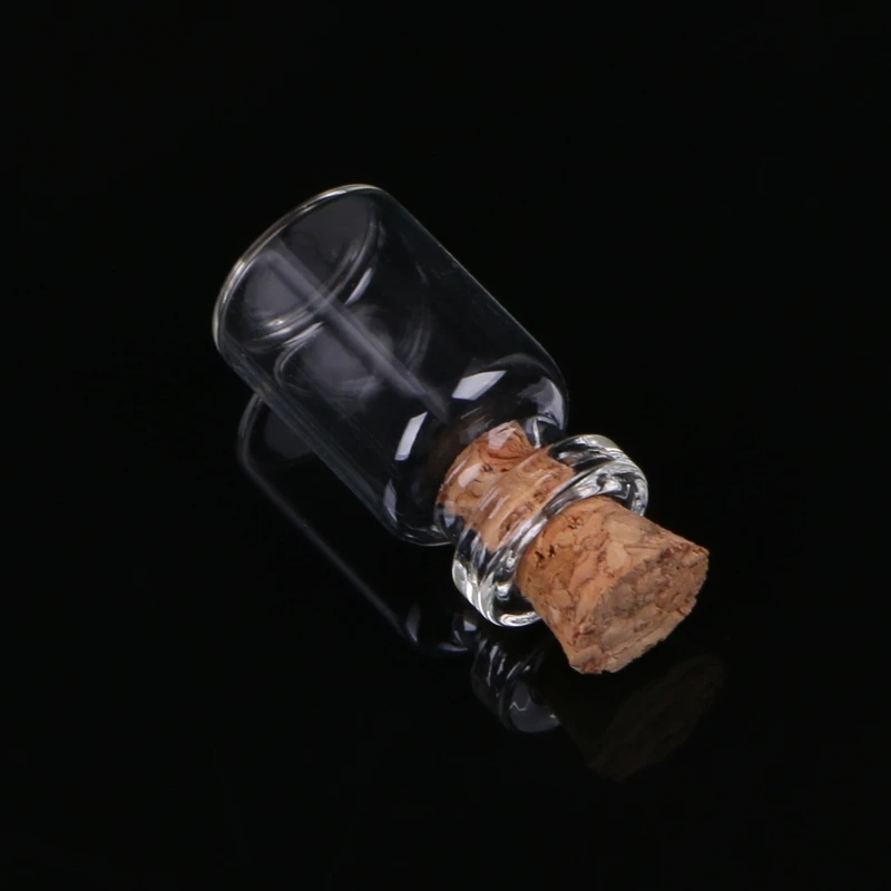 10pcs Mini Glass Wish Bottle Vial with Cork Stopper Storage Pendant 0.5/1ml 4