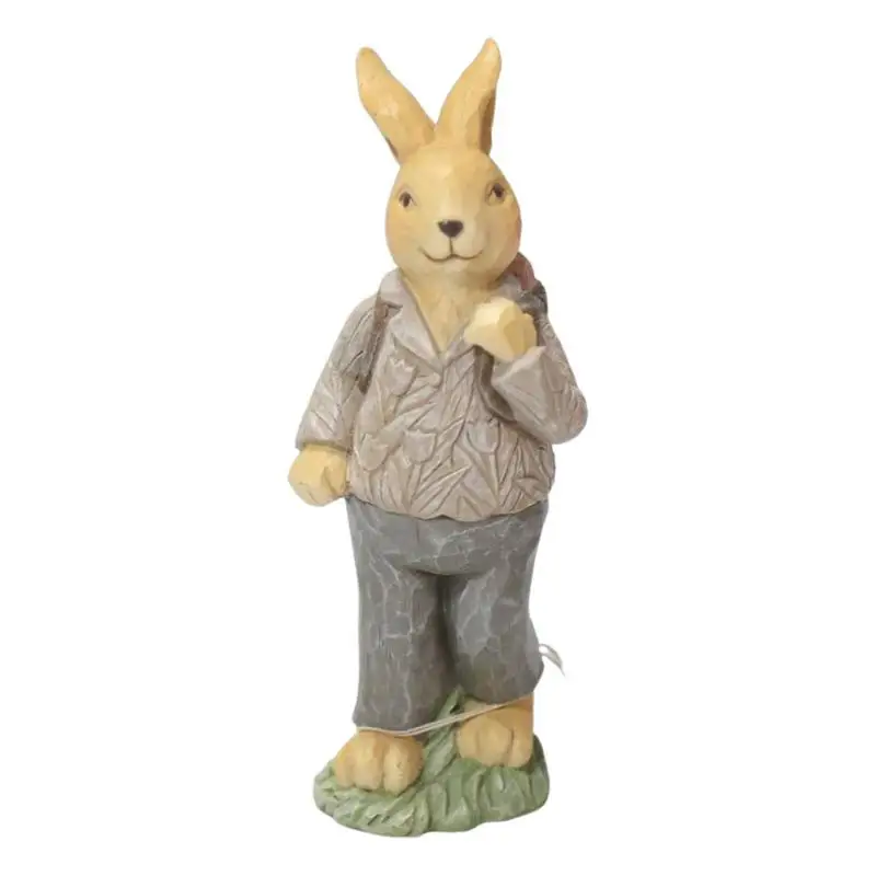 

Bunny Sculpture Tabletop Decoration Resin Easter Bunny Figurine Standing Bunny Statue Spring Easter Rabbit Decor For Home Holida