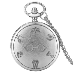 Vintage Style Bronze Pocket Watch Necklace with Glitter Glass Pendant (YIN)