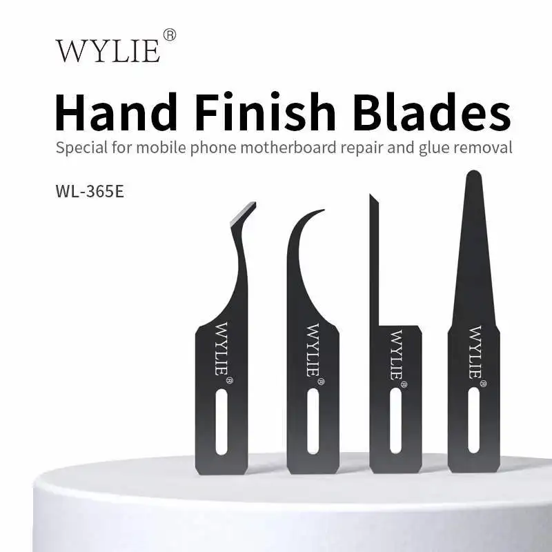 

WYLIE 365E Hand Finish Blades 4 in 1 set speciai A B C D Blades for mobile phone motherboard repair and glue removal