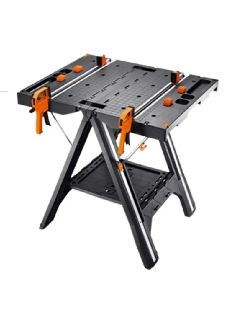 新型 耐荷重135KG 多機能折りたたみ式木工作業台 DIY作業台 ポータブルツールテーブル 強力なクランプ力ツール