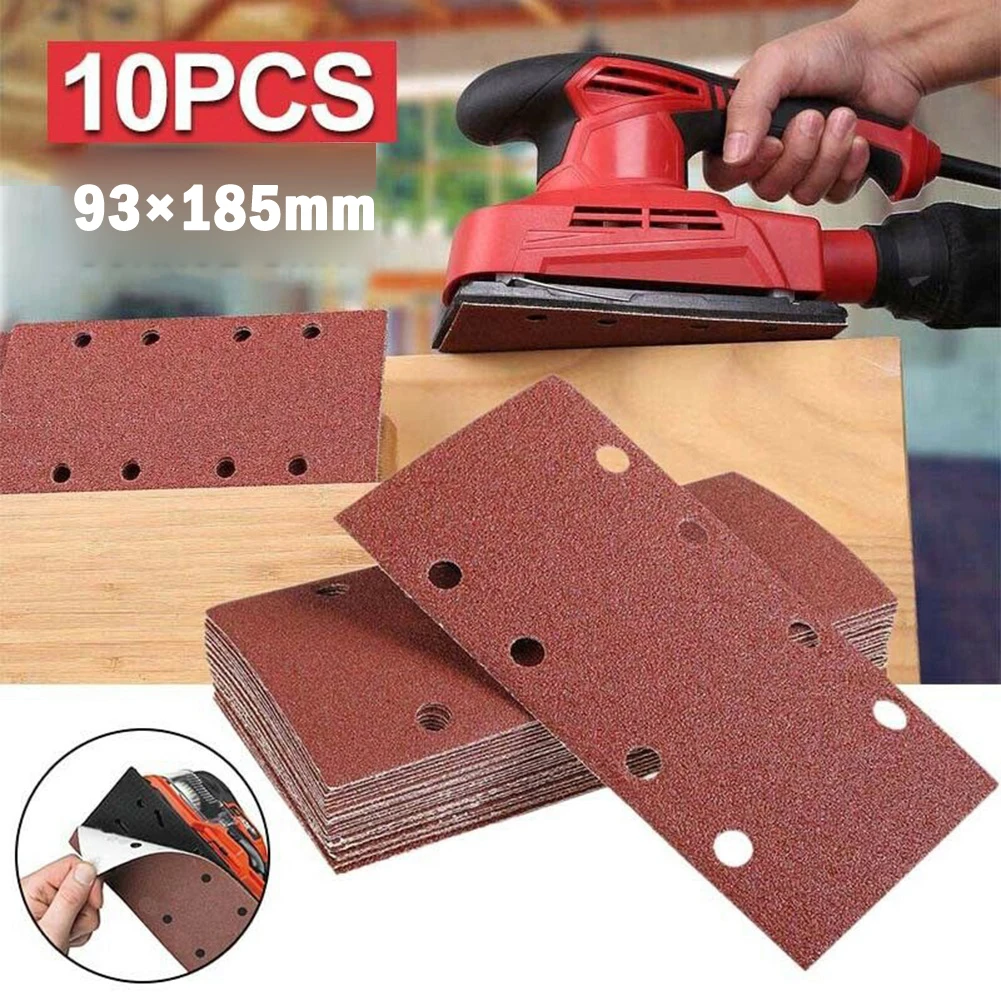 10PCS 93x185mm Square Sandpaper Grit Flocking Sand Paper Special Shaped