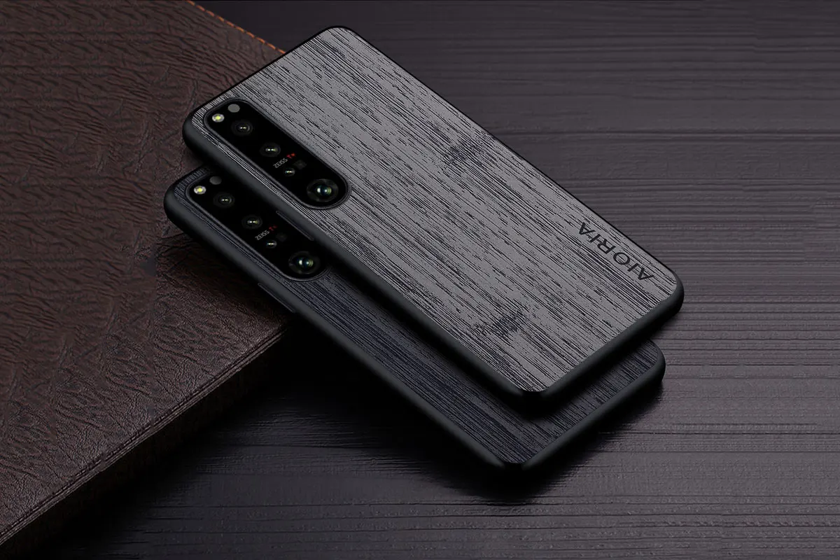 Hülle für Sony Xperia 1 5 10 IV ACE III II 2 Funda Bambus-Holzmuster Leder-Handyhülle Luxus-Coque für Sony Xperia 1 IV Case – Detail 1