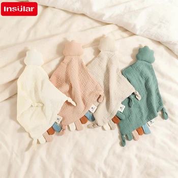 Nuovo bambino lenisce coperta lenitiva con etichette bambola per dormire infantile delicata sulla pelle fazzoletto per bambini asciugamano di garza di cotone 100% 0-1 anni