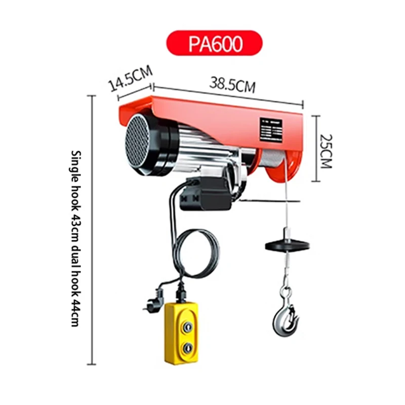 Electric Hoist Crane With Wired/Wireless Remote Control Crane Cable Lifting Winch For Marine Garage Lift 100-400kg