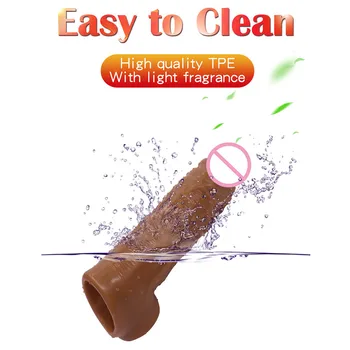 Reusable Condoms for Male Penis Enlargement Intimate Goods Thick Penis Sleeve Cock Rings for Penis Extender Delay Ejaculation 5