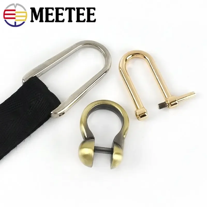 5Pcs Metal D Ring Buckles Bag Detachable Screw Adjuster Clasp