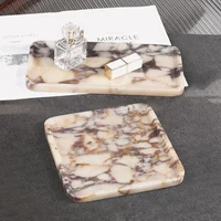 Simple And Modern Natural Calacatta Viola Marble Square Tray Sample Room Bathroom Hotel Sink Storage Tray Ornaments 1