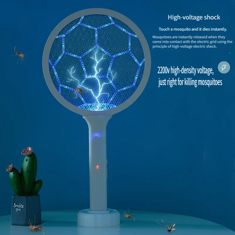 ไม้ตียุงไฟฟ้า2อิน1ที่ฆ่ายุง2500V USB ชาร์จได้มุมไม่สามารถปรับได้ไม้ตีค้างคาวบิน 1