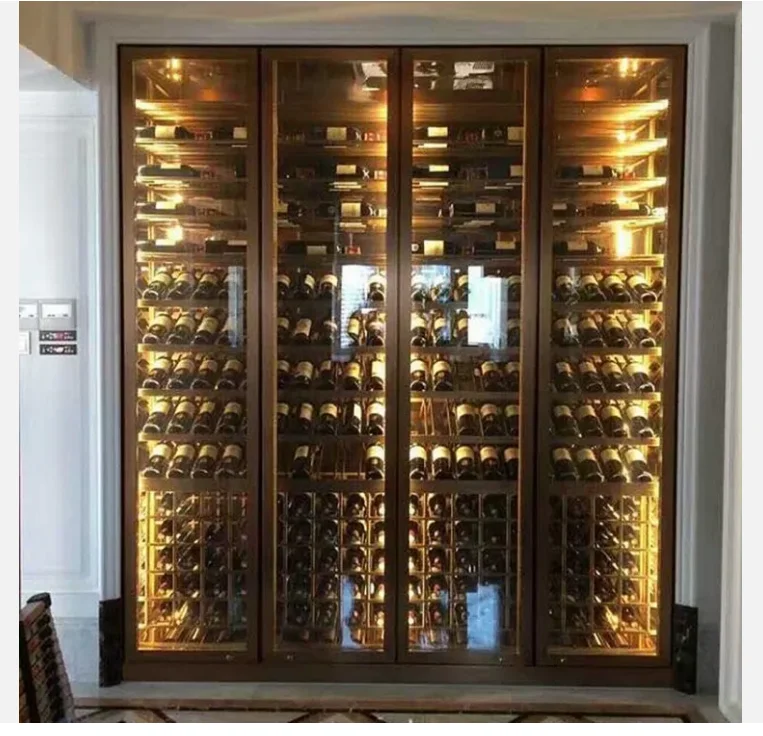 Competitive Price Stainless Steel Living Room Wine Cabinet Display Luxury Wine Storage Cabinet Home bar