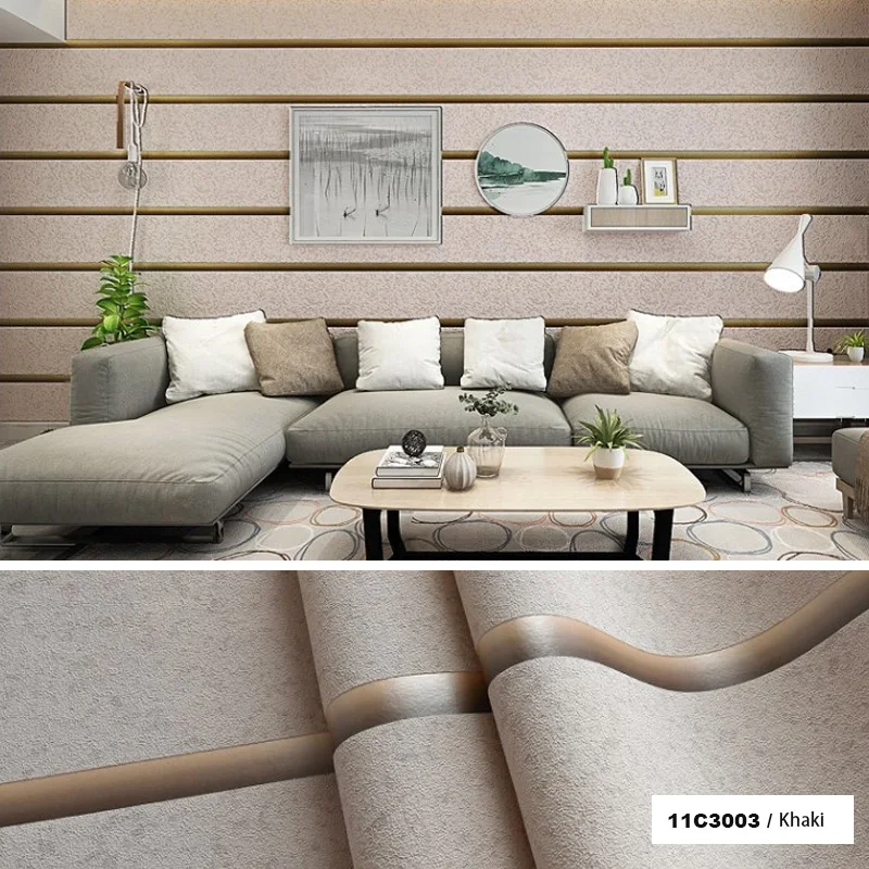 モダンなミニマリストのストライプ,厚い縞模様のベルベットの壁紙