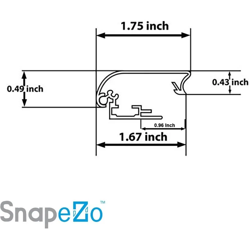 SnapeZo Poster Frame 36x48 Inches, Black 1.7 Inch Aluminum Profile, Front-Loading Snap Frame, Wall Mounting, Wide Series 5