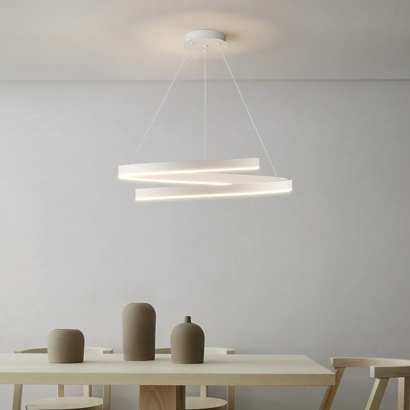 Black living room chandelier spiral new simplicity modern Nordic home atmosphere designer restaurant lights living room light