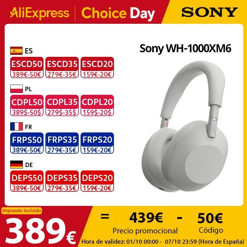 Sony WH-1000XM6 cuffie wireless con noise cancelling