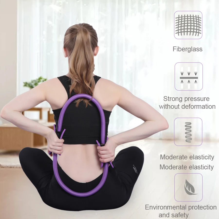 Yoga Pilates Ring-Durable Non-Slip Exercise Circle Fitness Magic Circle for Toning & Sculpting Pilates Ring Flexibility 1pc yoga pilates ring