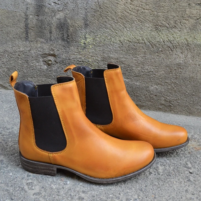 Women Chelsea Boots PU Leather Boot Ladies Ankle Booties Cowboy Mid Calf Boots Female Wedge Shoes Woman Platform Shoes Plus Size