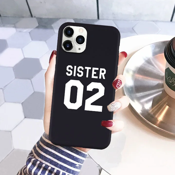 Best Friends BFF Sisters Letter Silicone Phone Case