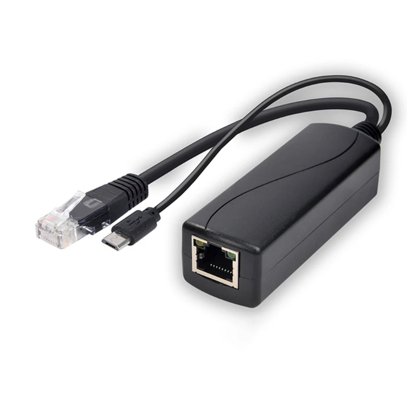 DC48V Input To DC5V Output POE Splitter POE Injector MicroUSB Type C DC5.5x2.1mm DC3.5x1.35mm Interface For IP Camera