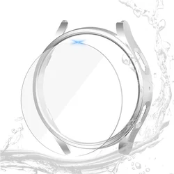 Waterproof PC Glass Case with Screen Protector for Watch 5-4 44mm (Starlight)