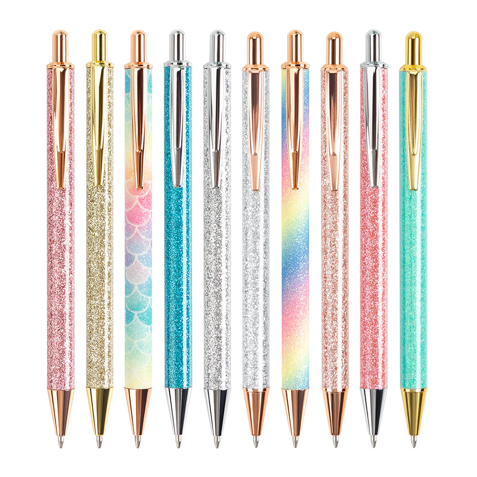 

10 шт., металлическая шариковая ручка с черными чернилами