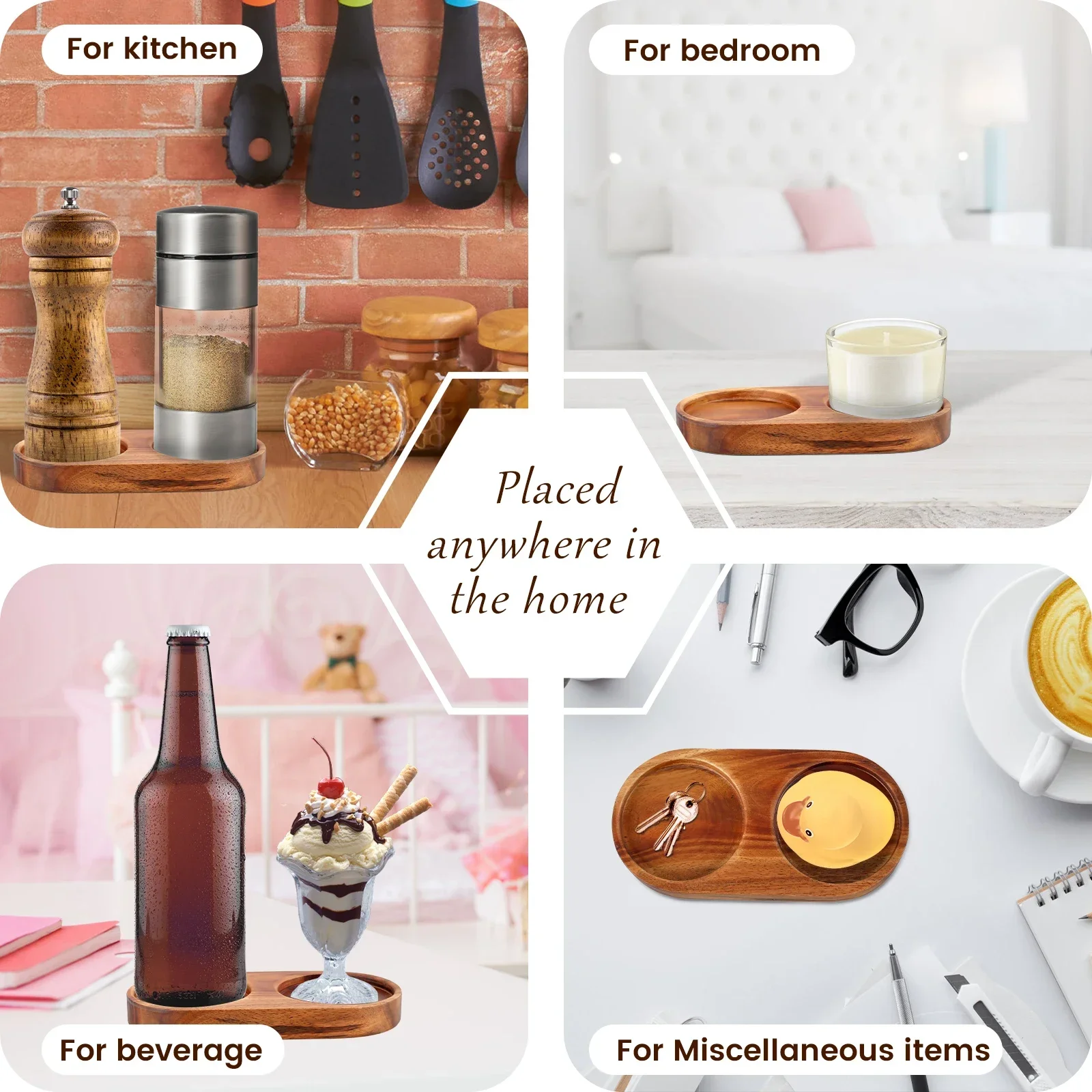 Kitchen Storage Holder Salt and Pepper Mill Tray Multipurpose Wood Tray bracket Pepper Mill Holder Salt Grinder Base Accessories