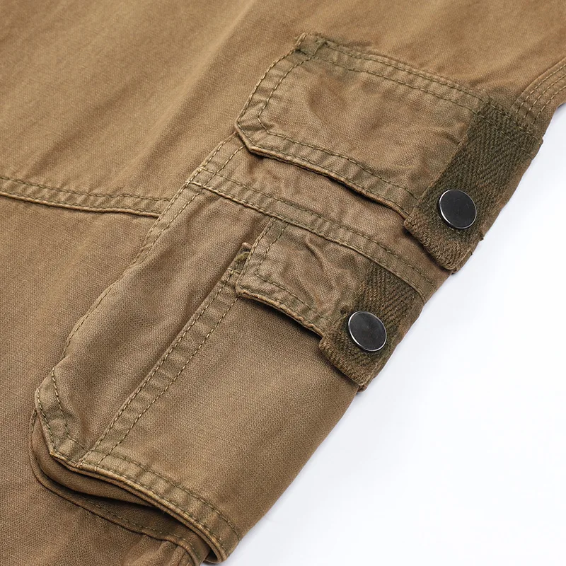 Casual Pants Four-season Pure Cotton Casual Pants Men's Work Pants Multi-pocket Straight Trousers