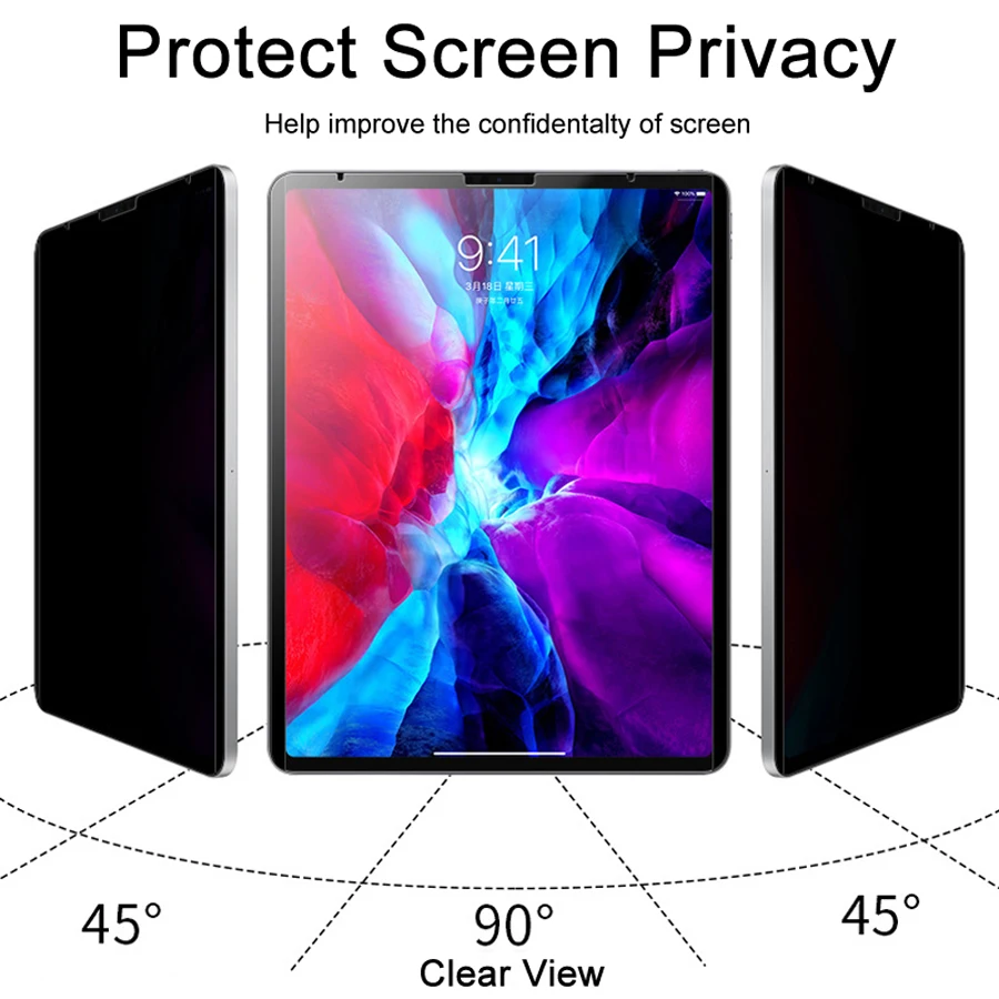 Privacy Screen Protector for 2024 iPad Air Pro 11 13 Magnetic Anti-peep Anti-Glare Film for Mini 6 Air 2/3/4/5 10th 10.5 12.9'' 2