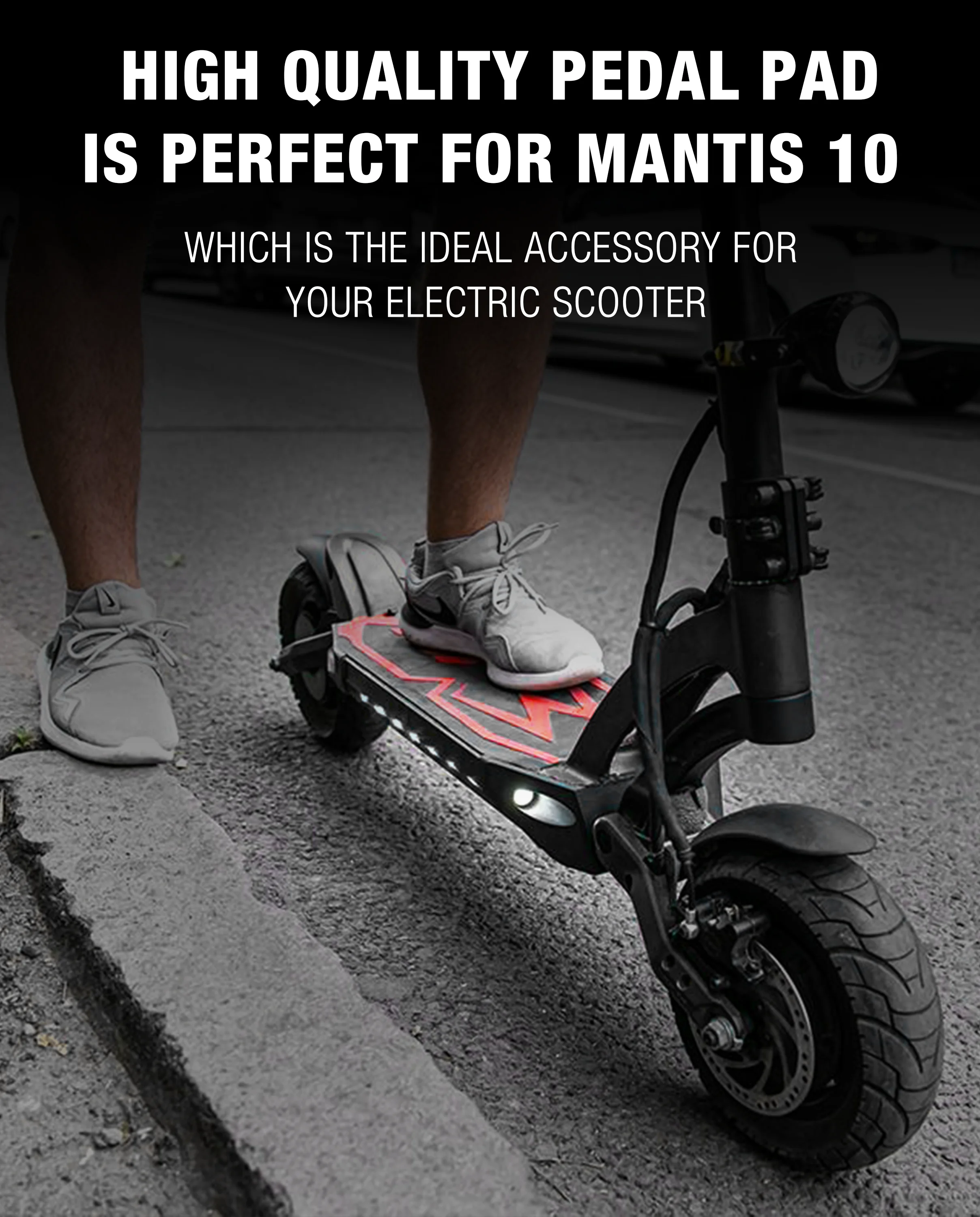 Original Kaabo Silikon rote Matte für Mantis Kickscooter schwarzer Fußpolster-Aufkleber für Kaabo Mantis Elektroroller-Zubehör – Detail 6