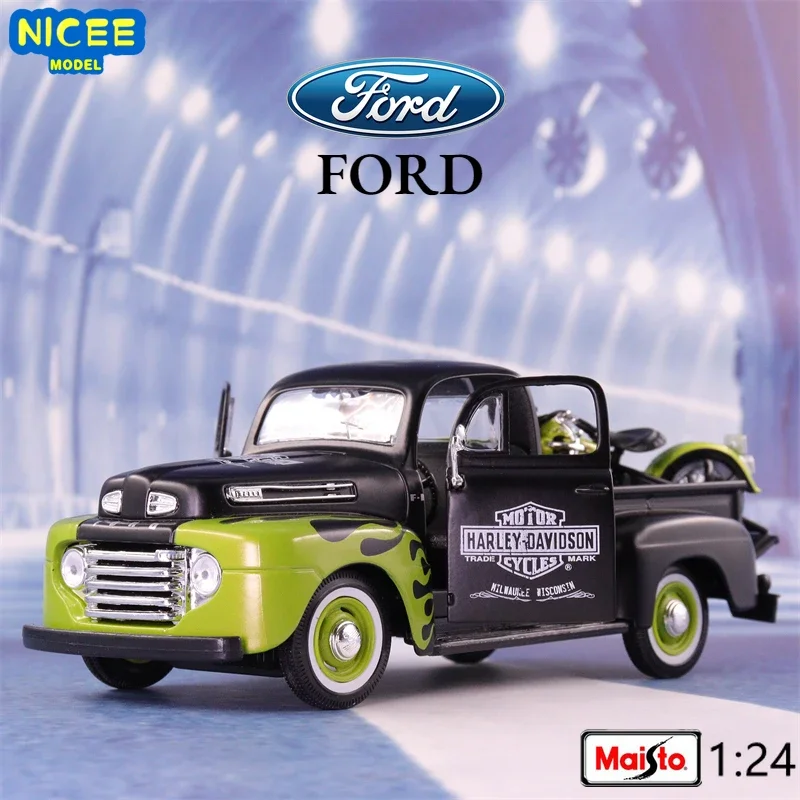 

Maisto 1:24 Ford Pickup Harley edition Alloy Diecast Metal Toy Car Model Simulation Collection Children Gifts B830