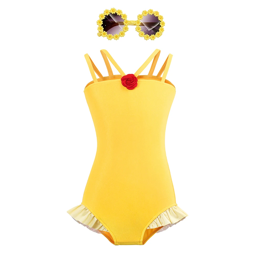 thumbnail image 1 of Disney-bañador de 2 piezas para niña, traje de baño de Ariel, Rapunzel, Isabella, Mirabel, Cosplay, Bikini de playa, verano 2024, 1 of 5