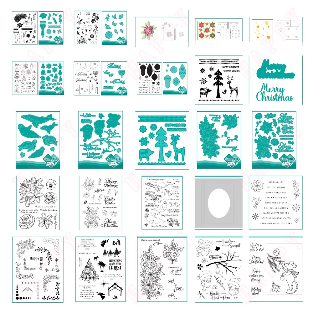 Description Picture 2 of itemChristmas Friends Stamps Stencil Set Metal Cutting Dies DIY Scrapbooking Ornaments Paper Cards Handmade Album 2024 New Christmas