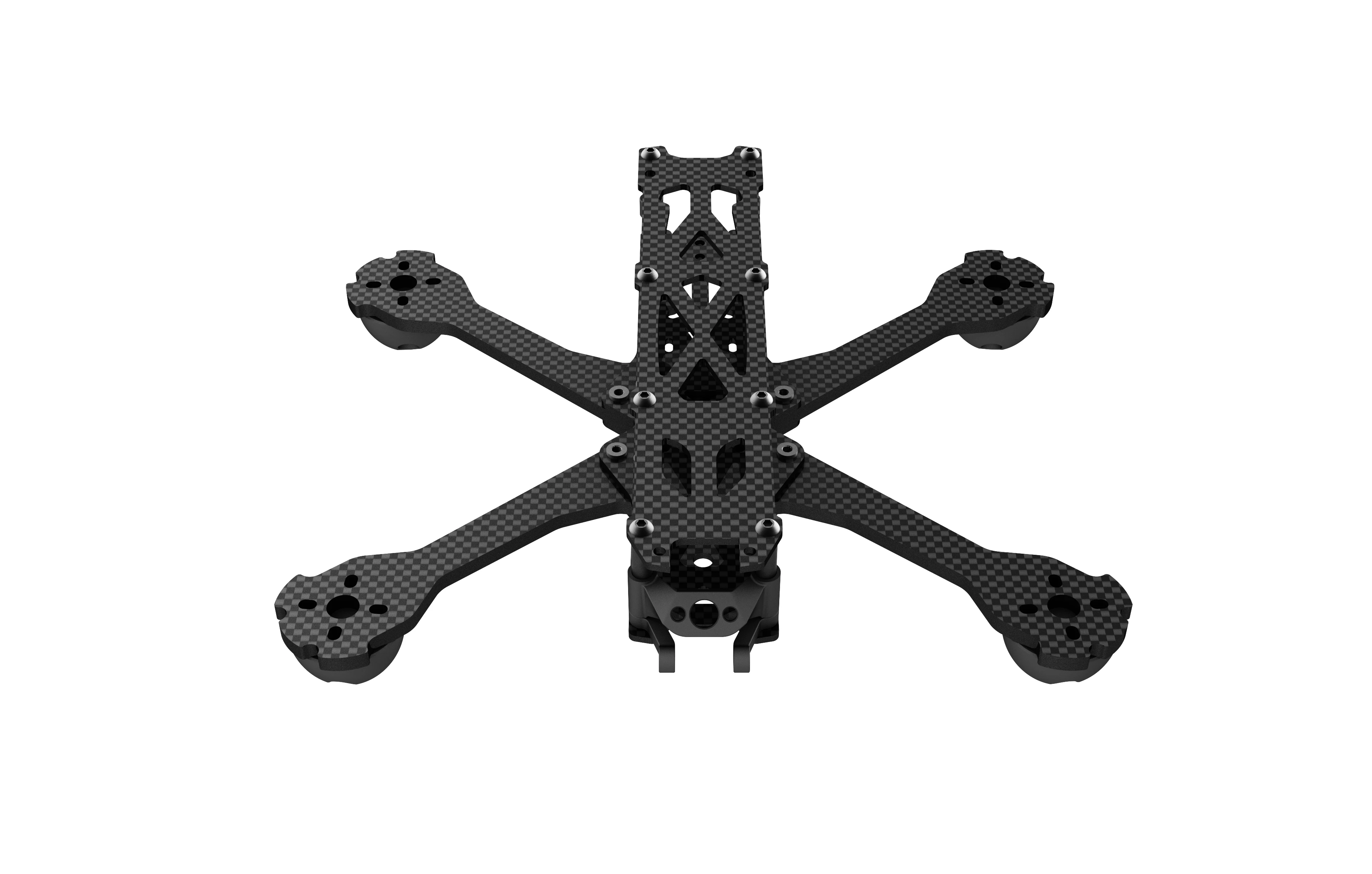 Cadre drone FPV 5 pouces pour course, châssis léger et résistant, prêt à être assemblé avec des composants.