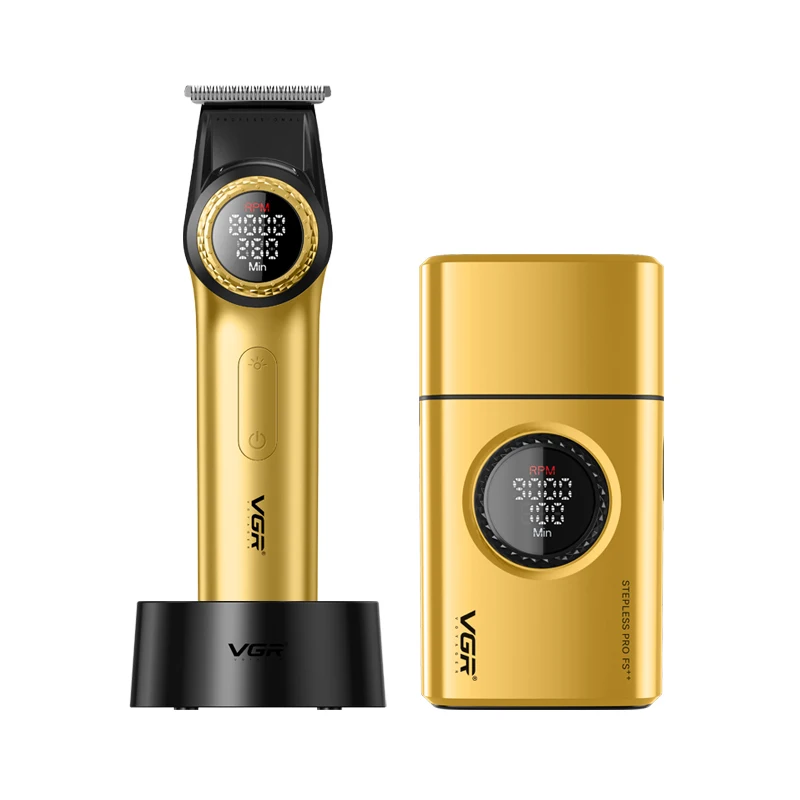 VGR مقص الشعر الحلاقة مجموعات الحلاق قابلة للشحن ق...