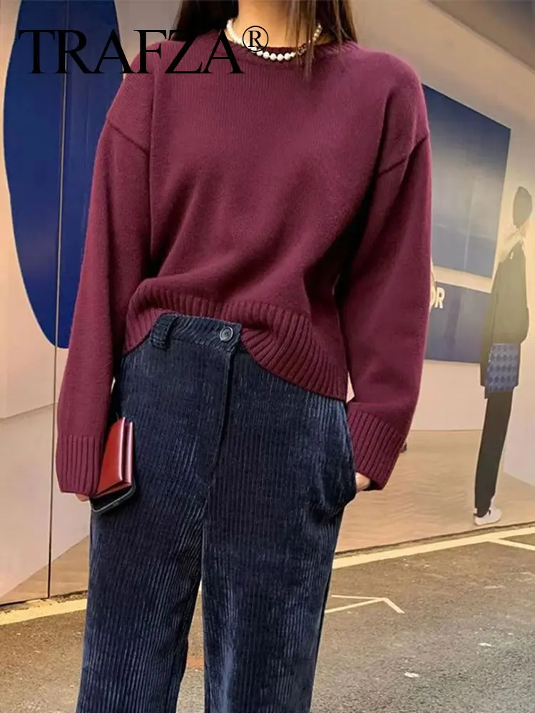 HH Autumn Winter Women Gray Pullover Sweaters Female Long Sleeve Loose Knit Jumper O-Neck Knitted Oversized Outerwear