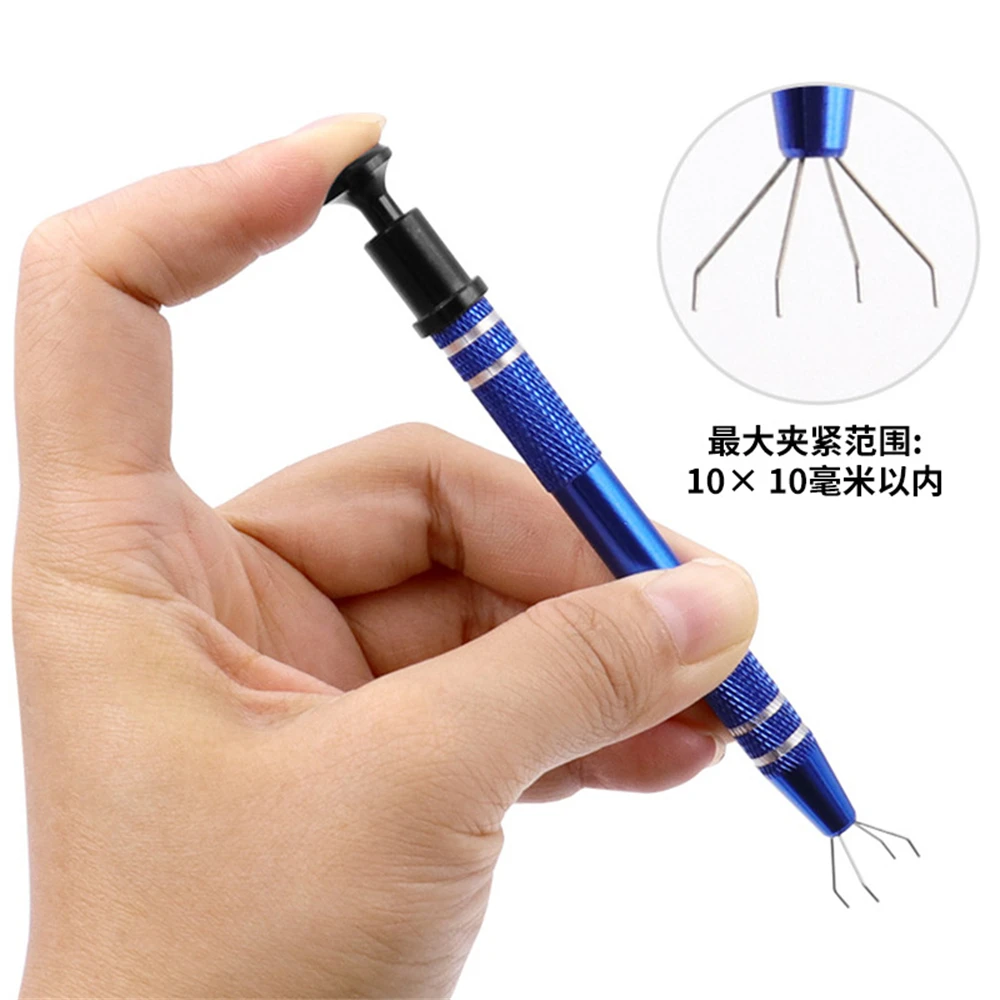 

1pcs Clamping Clip Pick Up Socket Tool Grabber Ic Chip Extractor Components Catcher Metal Four Claw Electronic Repair Hand Tools