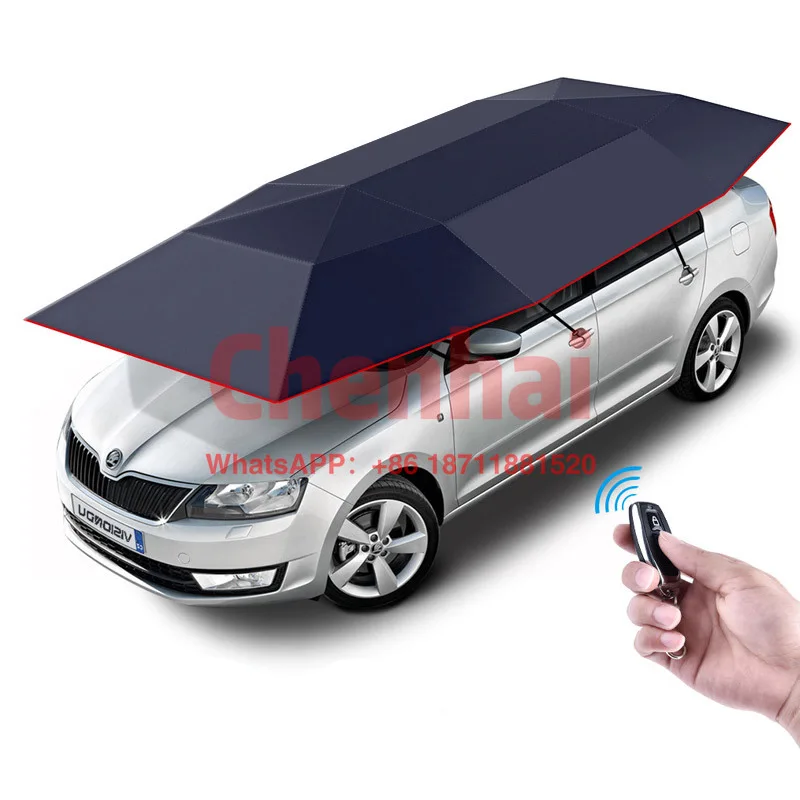 

4.2m 4.8m 5.2m Anti-UV automatic folding sun shade covering roof car cover umbrella sunshade with remote