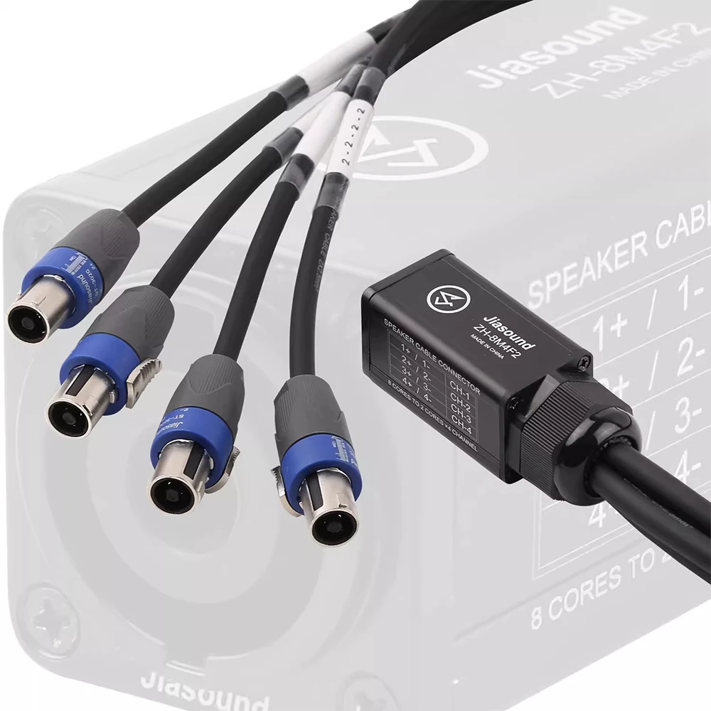 4Channel Professional line array speaker socket connector 8 core to 4 router converter adapter connection cable audio interface audio converter