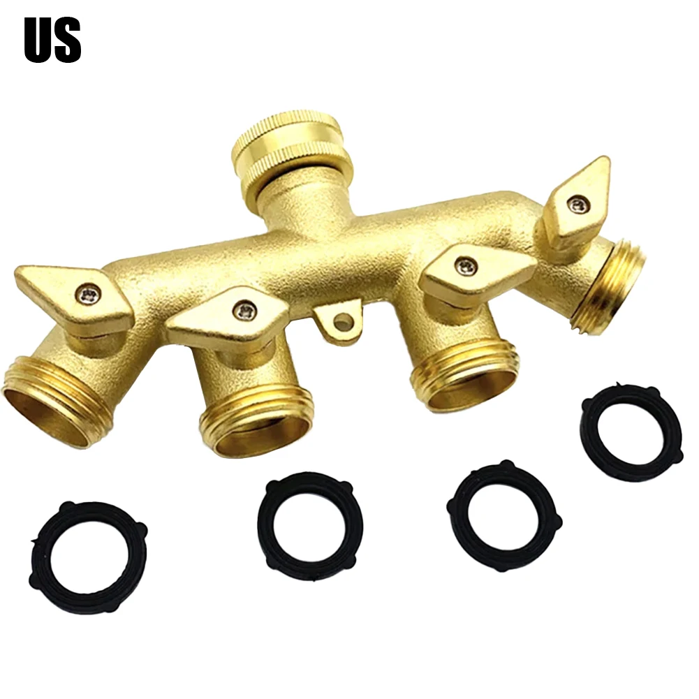 

Convenient Brass Distributor Brass Accessories Garden Brass Four Way Ball Valve Garden Hose Connector Outdoor Tap