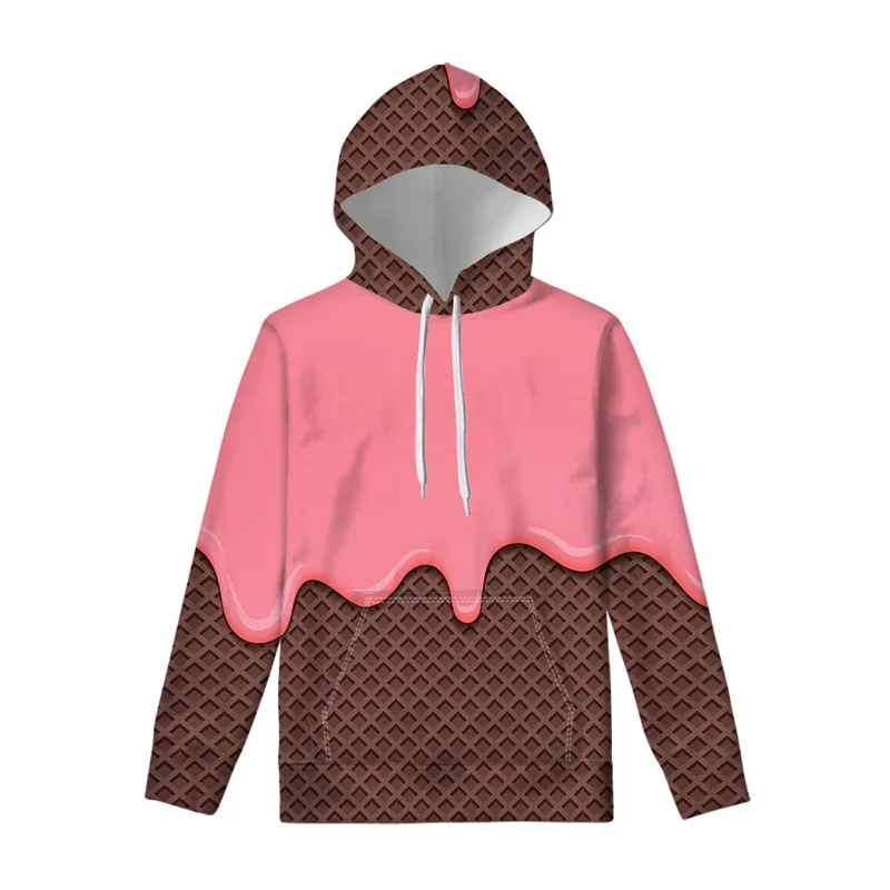 thumbnail image 1 of Sudadera con capucha con estampado 3D de helado de dibujos animados para hombre, jersey de moda, sudadera para mujer, sudaderas con capucha de gran tamaño para primavera y otoño, ropa para hombre, 1 of 5