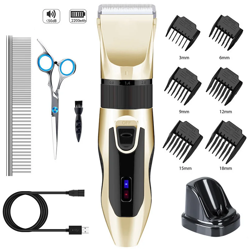 Dog Hair Clipper Pet Hair Trimmer Set Professional Rechargeable Pet Trimmer Cat Shaver Cutting Machine Puppy Grooming Haircut