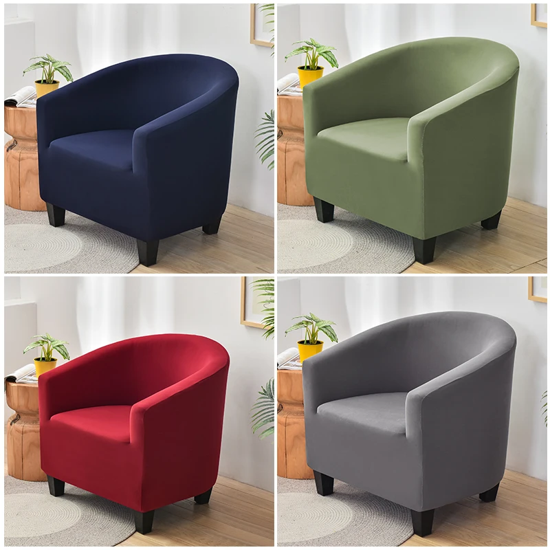 

Solid Color Sofa Cover Stretch Single Seater Club Couch Slipcover Elastic Armchair Protector Covers For Living Room Decoration
