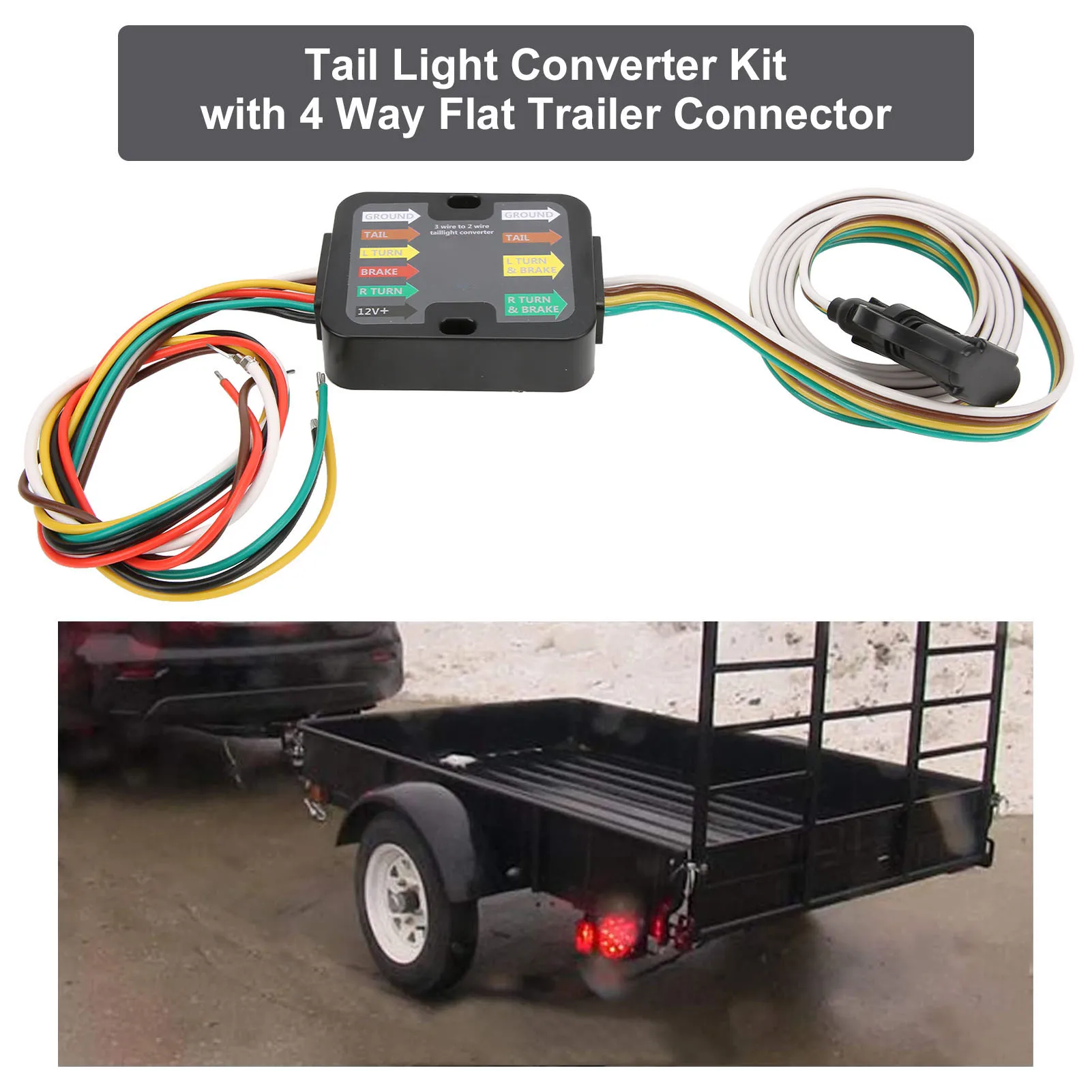 Trailer Wiring Converter Powered 3 to 2 Wire Trailer Tail Light