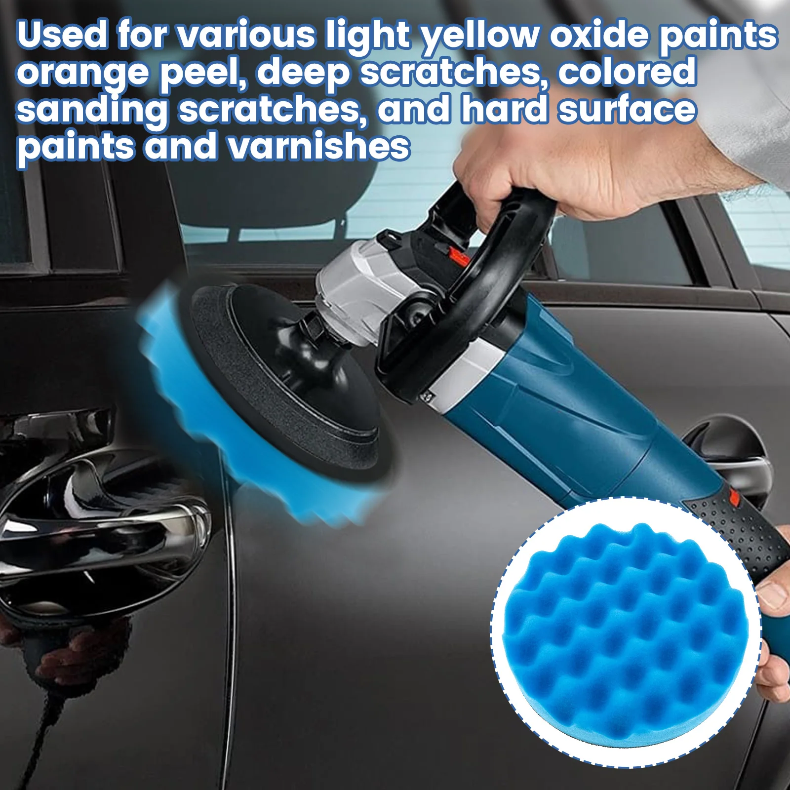 5/7 Pcs Car Polishing Sponge Pads Reusable Sponge and Woolen Polishing Pad Foam Pads Car Polishing Kit for Car Removes Scratches