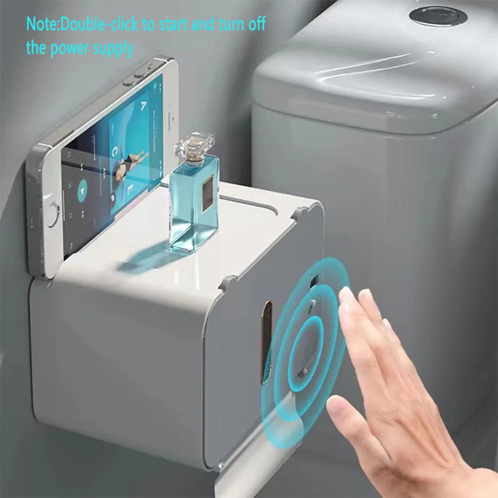 

Smart Sensor Tissue Box Toilet Paper Rack WC Paper Holder Induction Automatic Paper Feeder Tissue Case Wall-Mounted Punch-Free