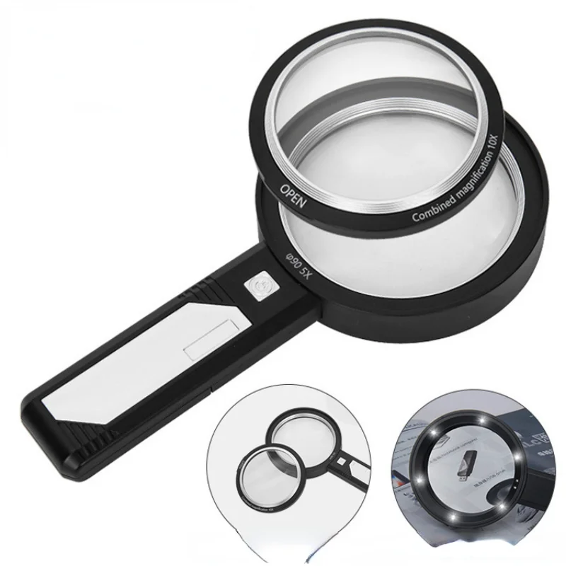 LED Pocket Magnifier with 5x lens , MADE IN USA