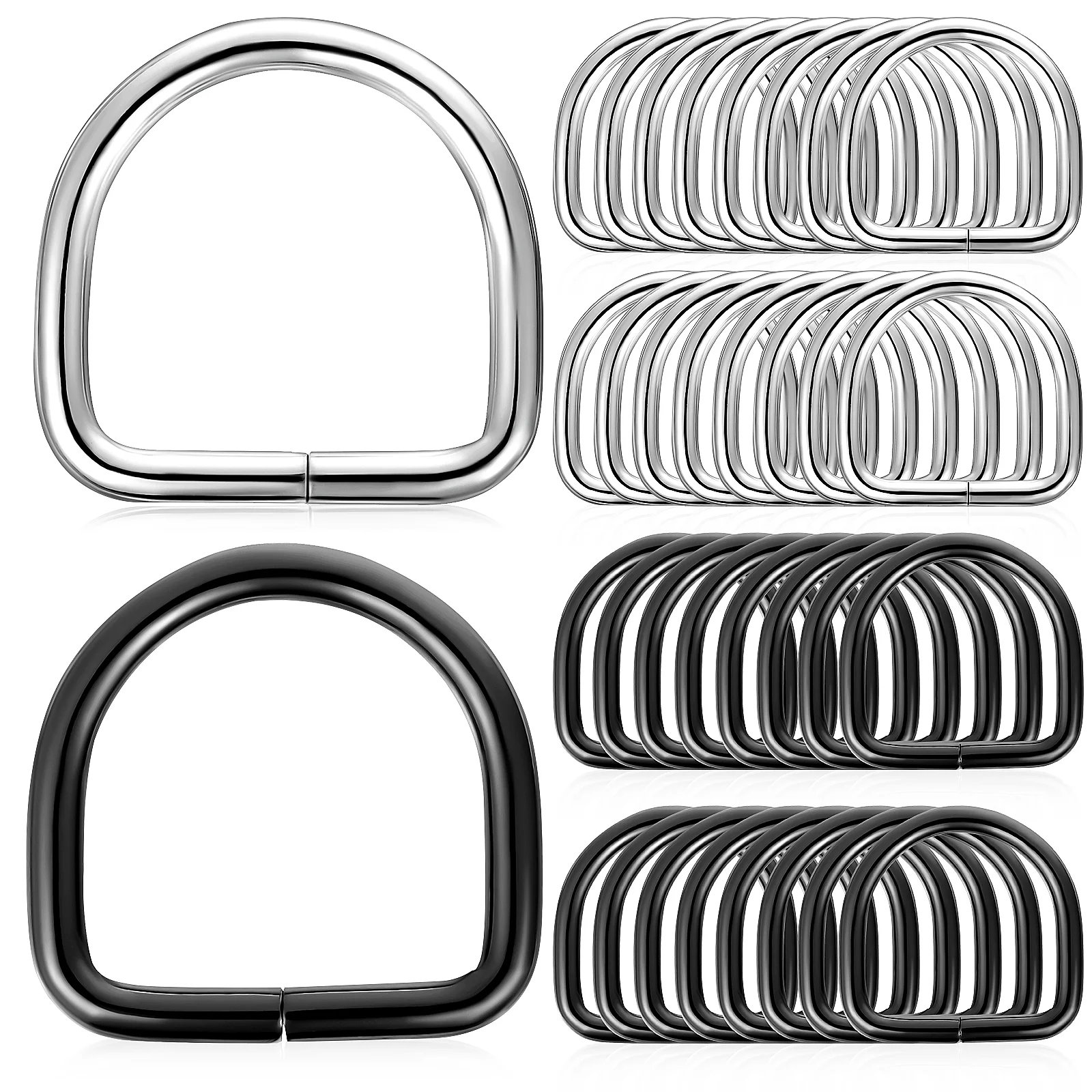 

60 Pcs Semicircle Metal D-ring Wallet Buckle Clips Purse Hardware For Bag Making